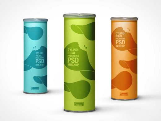 Cylindrical Tube Chip Packaging PSD Mockup