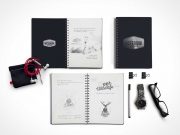 Notebook PSD Mockup Scene With Accessories