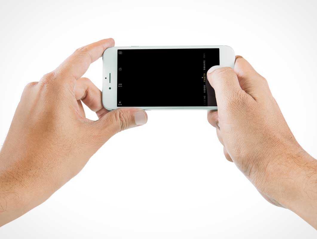 Download PSD Mockups of Male Hands Holding Apple iPhone In Various ...