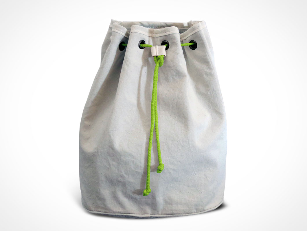 Download Sack Cloth Bag PSD Mockup With Rope and Grommets - PSD Mockups
