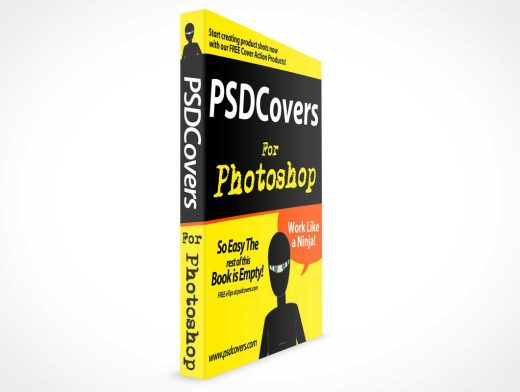 Softcover Book And Spine PSD Mockup Facing Forward