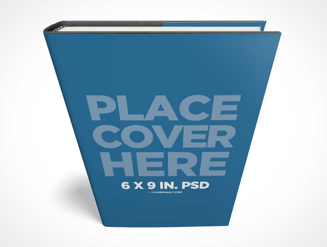 Standing 6 x 9 Hardcover Book PSD Mockup with Dust Jacket