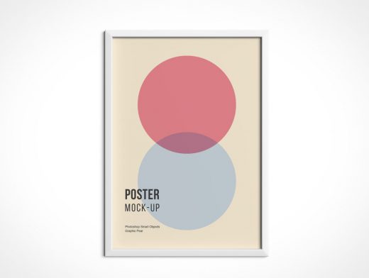Wall Mounted Poster PSD Mockup Smart Objects