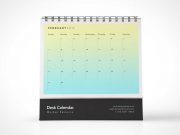 12 Month Desk Calendar Mockup