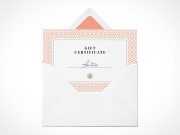 Envelope With Card PSD Mockup