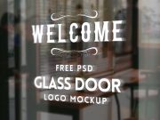 Glass Door Logo Mockup