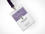 Company Identity Card Holder Mockup with Lanyard