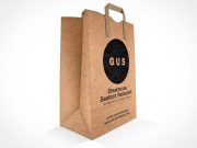 Paper Shopping Bag PSD Mockup With Carry Handles