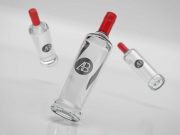 Realistic Vodka Bottle Branding PSD Mockup