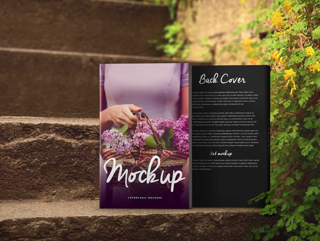 5x8 Paperback Book Mockup Front and Back Covers
