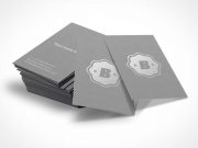 Stack of Silver Business Cards Mockup