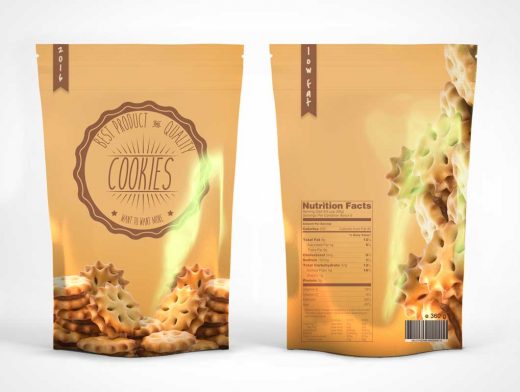 Snack Pouch Product Bag PSD Mockup