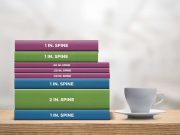 Stacked Book Collection PSD Mockup With Coffee Cup