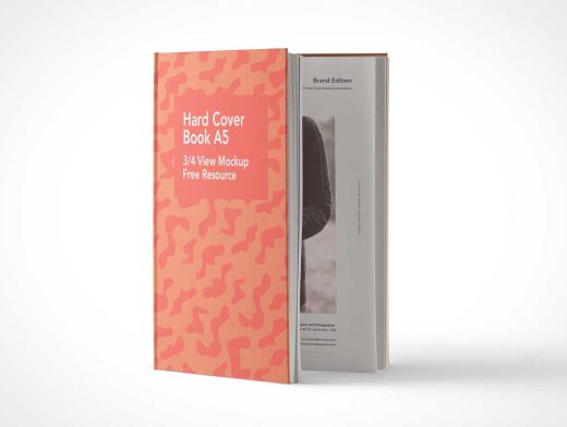 A Standing A5 Hardcover Book Mockup