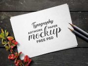 Free Typography Paper Mockup for your Artwork