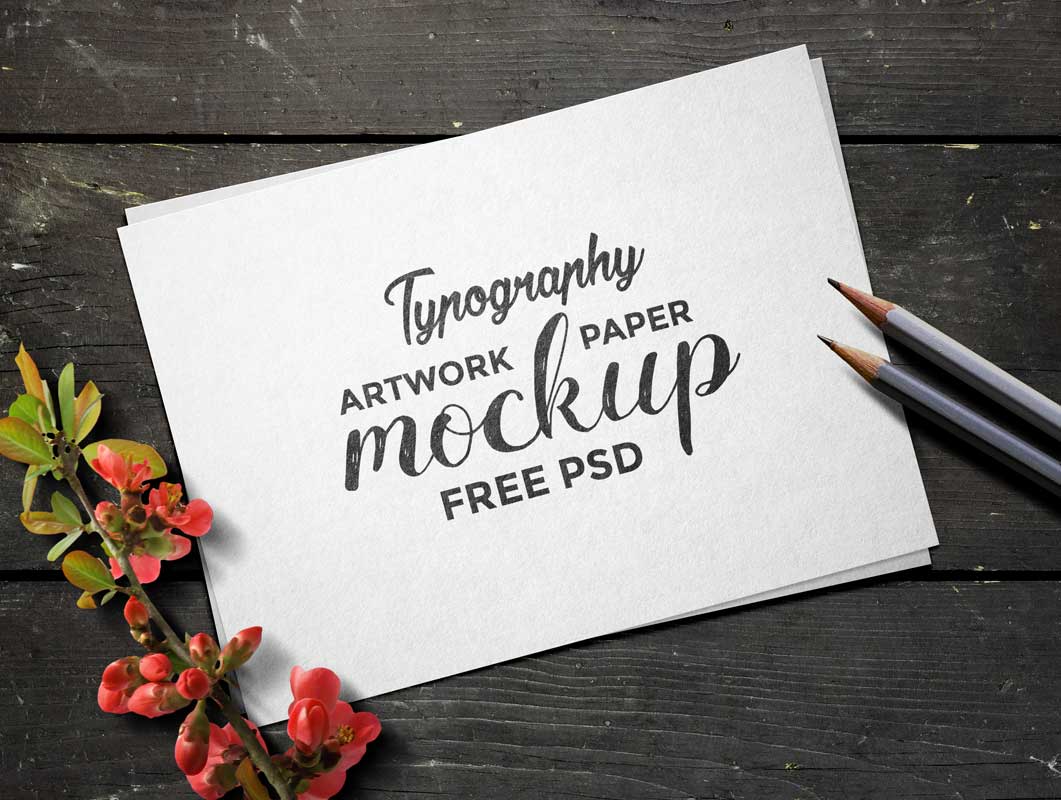 Free Typography Paper Mockup for your Artwork