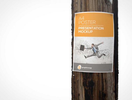 Utility Pole Flyer Poster PSD Mockup