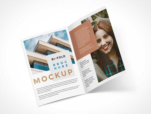 Bi-Fold Brochure PSD Mockup