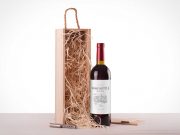 Standing Wine Bottle And Packaging PSD Mockup