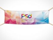 Textile Fabric Banner PSD Mockup
