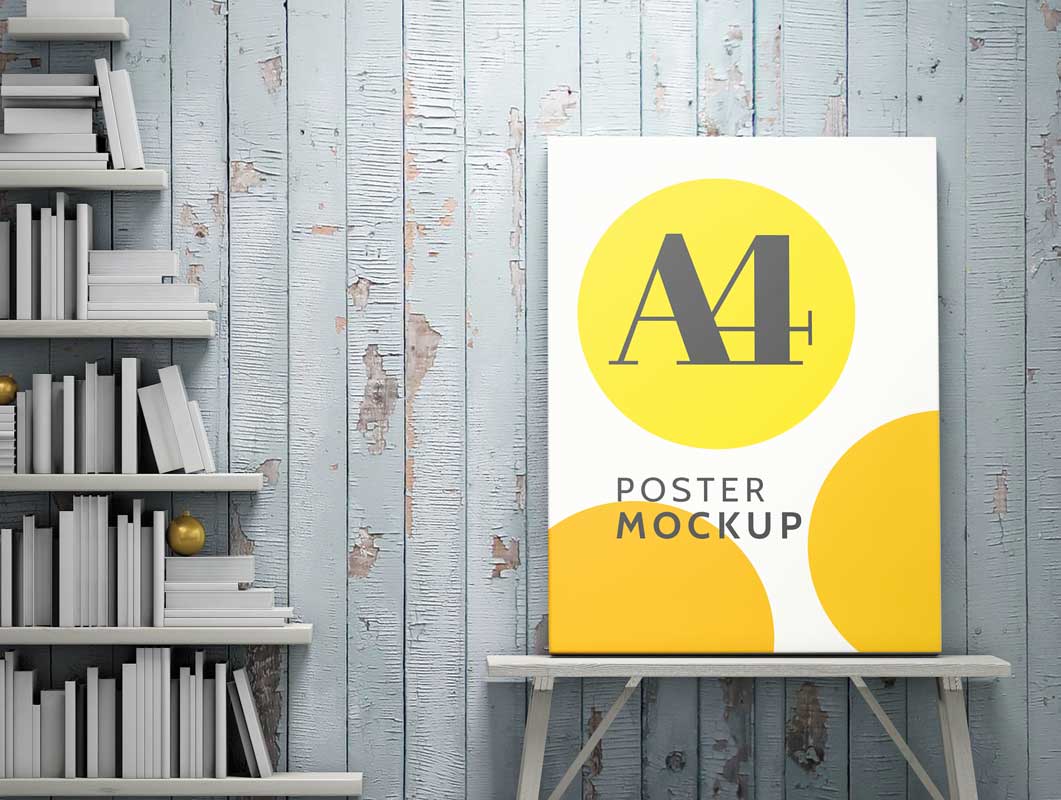 A4 Poster PSD Mockup Template