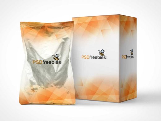 Aluminum Pouch and Box PSD Mockup Template