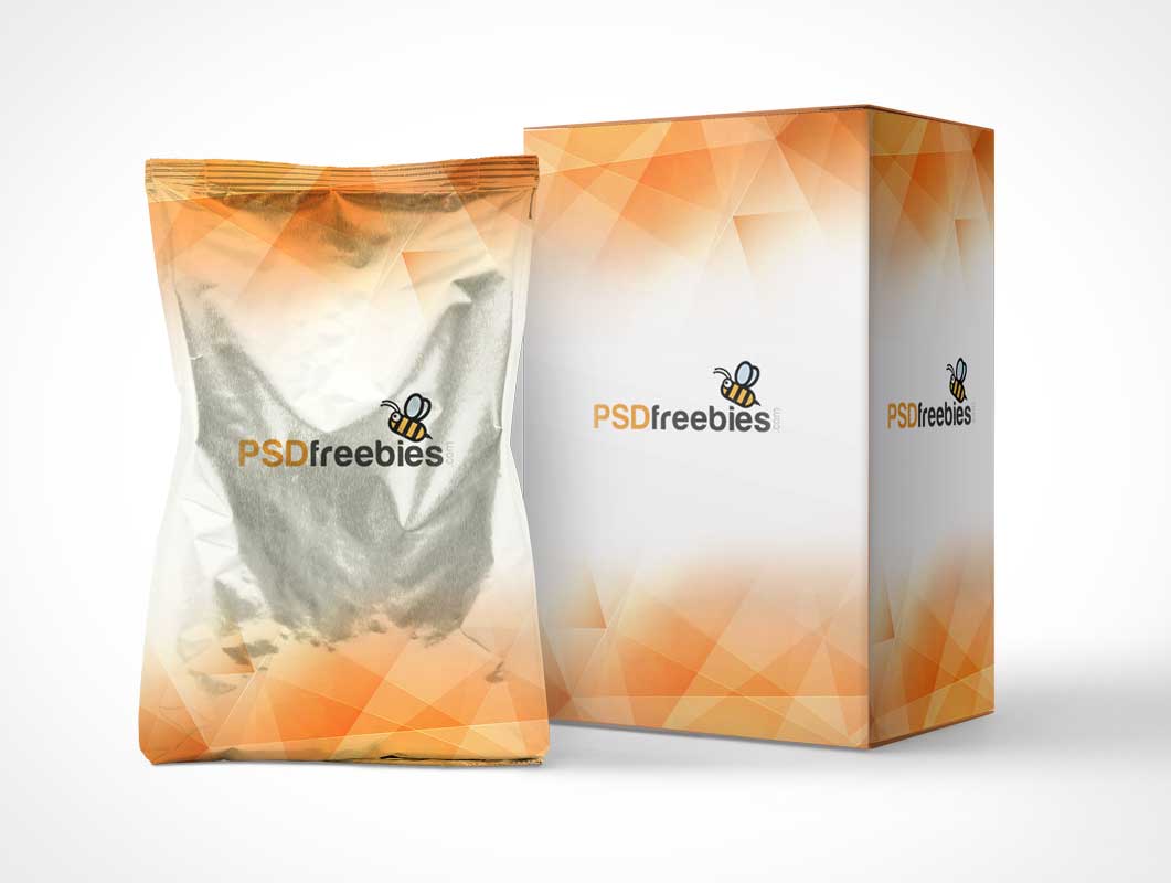 Download Aluminum Pouch and Box PSD Mockup Template - PSD Mockups
