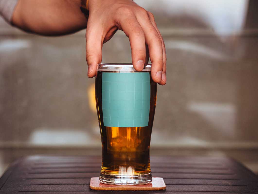 Beer Glass Branding PSD Mockup