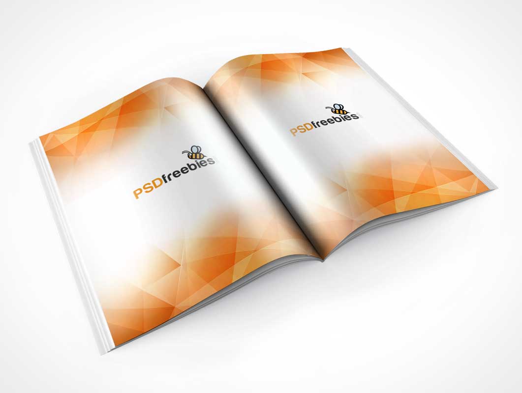 Brochure Magazine Centrefold PSD Mockup