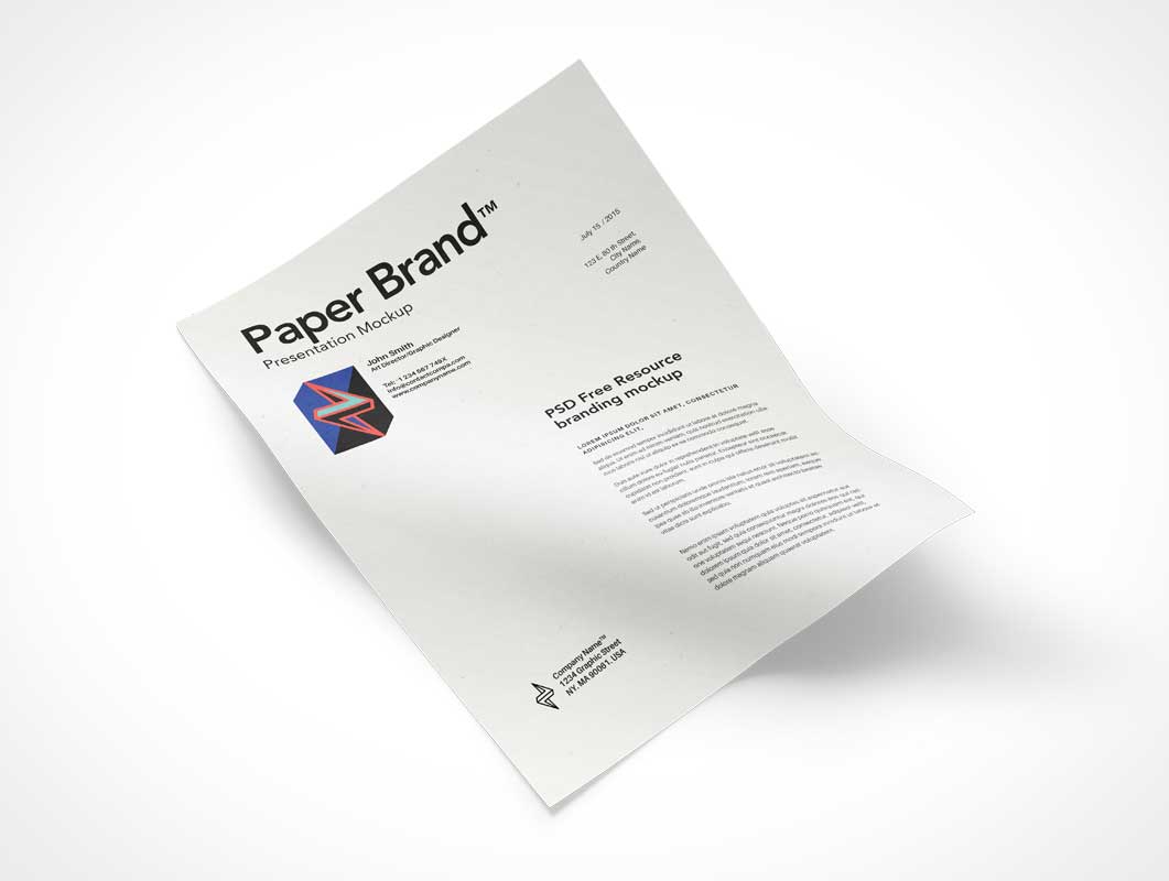 Download Buckled A4 Paper Sheet PSD Mockup - PSD Mockups
