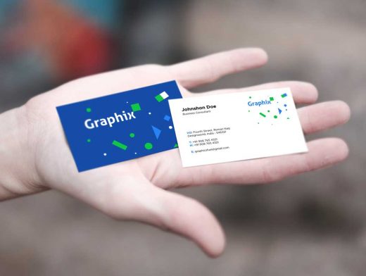 Business Card In Hand PSD Mockup