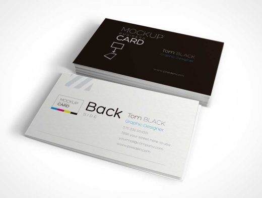 Business Card Stacks PSD Mockup Presentation