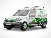 Delivery Van Vehicle Branding PSD Mockup