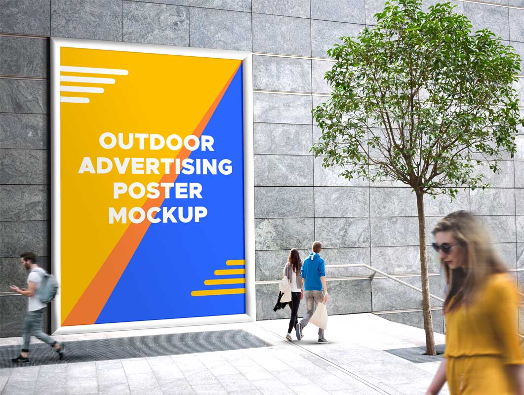 Outdoor Advertising Poster PSD Mockup