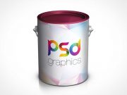 Paint Bucket Can PSD Mockup