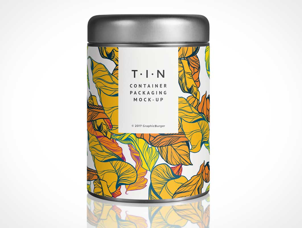 Sealed Tin Container Packaging PSD Mockup