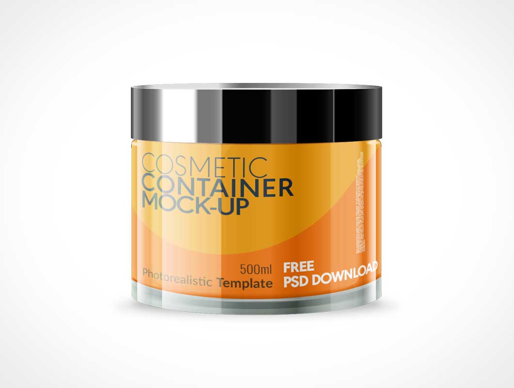 Small Cosmetic Jar Container PSD Mockup