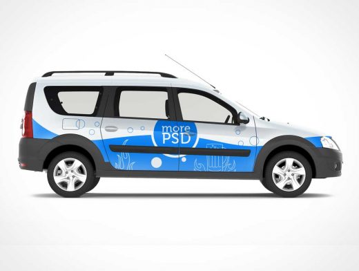 Stationwagon Car Branding PSD Mockup