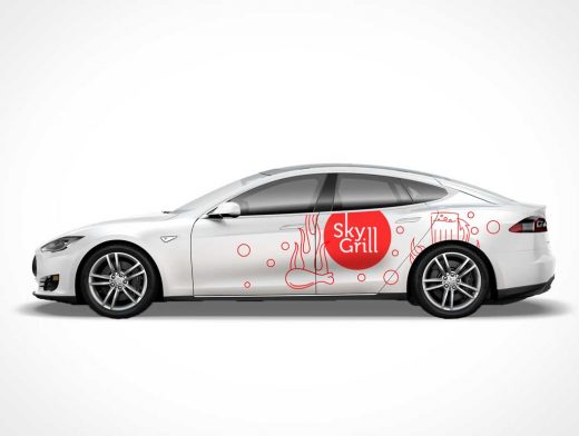 Download Tesla S Car Branding PSD Mockup - PSD Mockups
