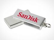 USB Key Branded Company Logo PSD Mockup