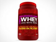 Whey Protein Container For Body Builders PSD Mockup