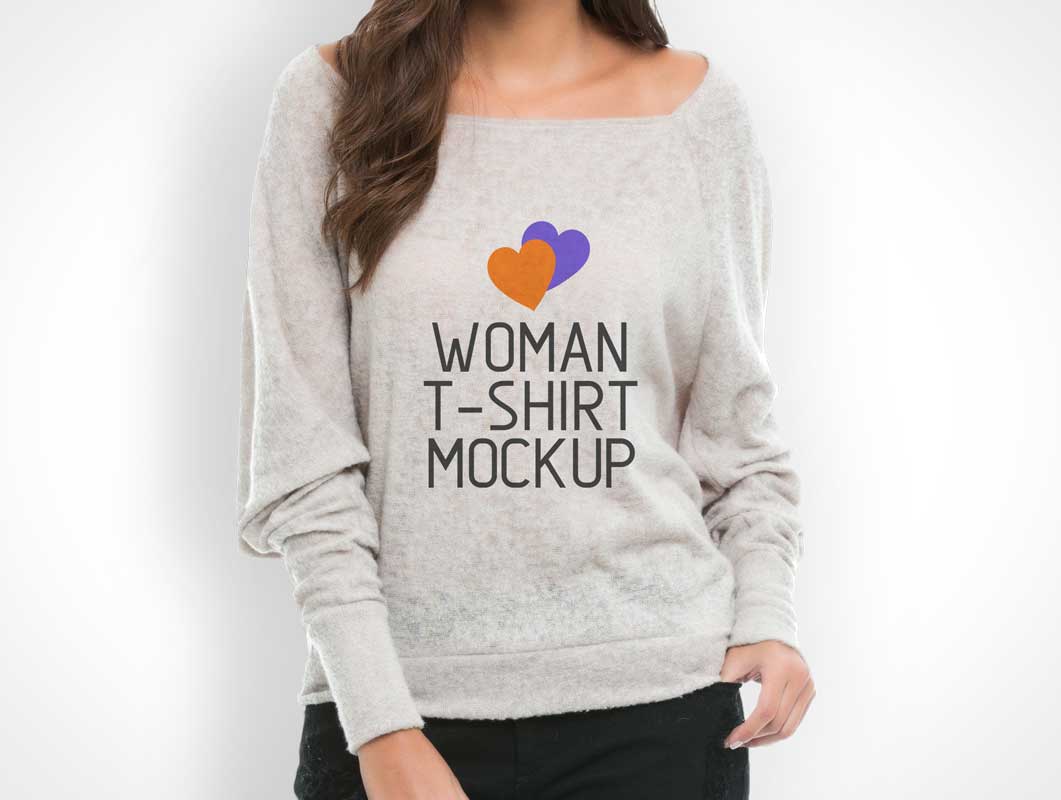 Woman's Shirt Sweater PSD Mockup