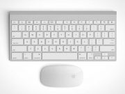 Apple Keyboard And Mouse Top View PSD Mockup