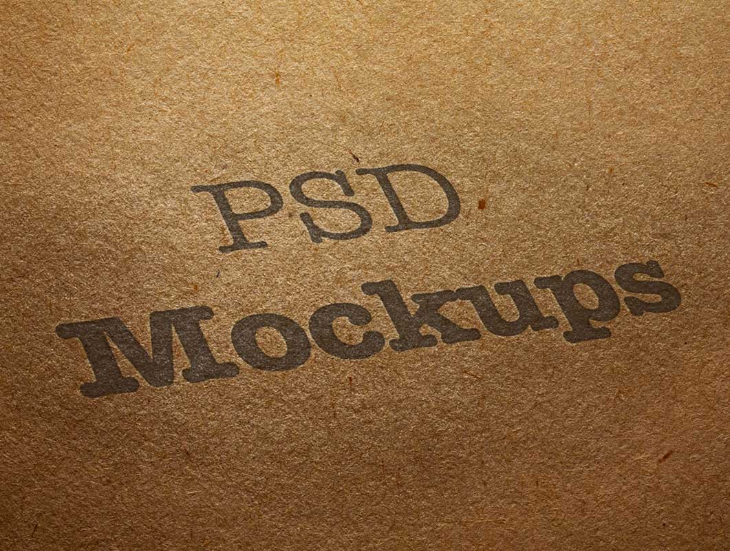 Brown Recycled Cardboard & Printed Logo PSD Mockup