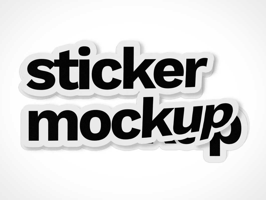 Bubble Sticker With White Border PSD Mockup