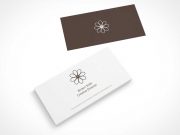 Business Card Perspective Top View PSD Mockup