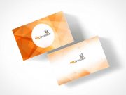 Business Card Stack Simple Top View PSD Mockup