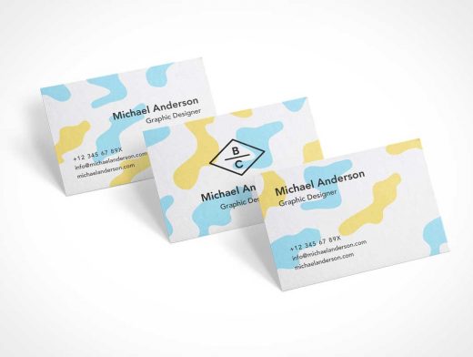 Business Cards Cascading Lineup PSD Mockup