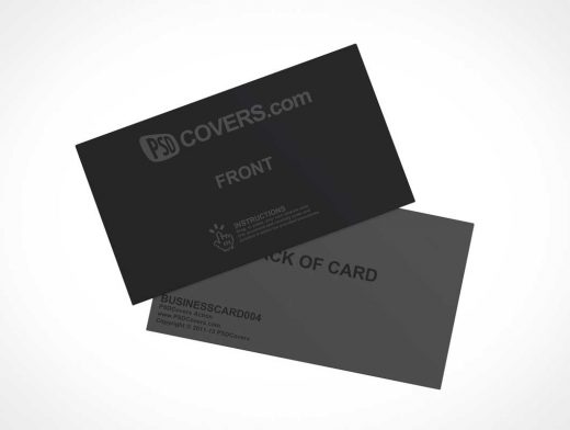 Business Cards Offset Top View PSD Mockup