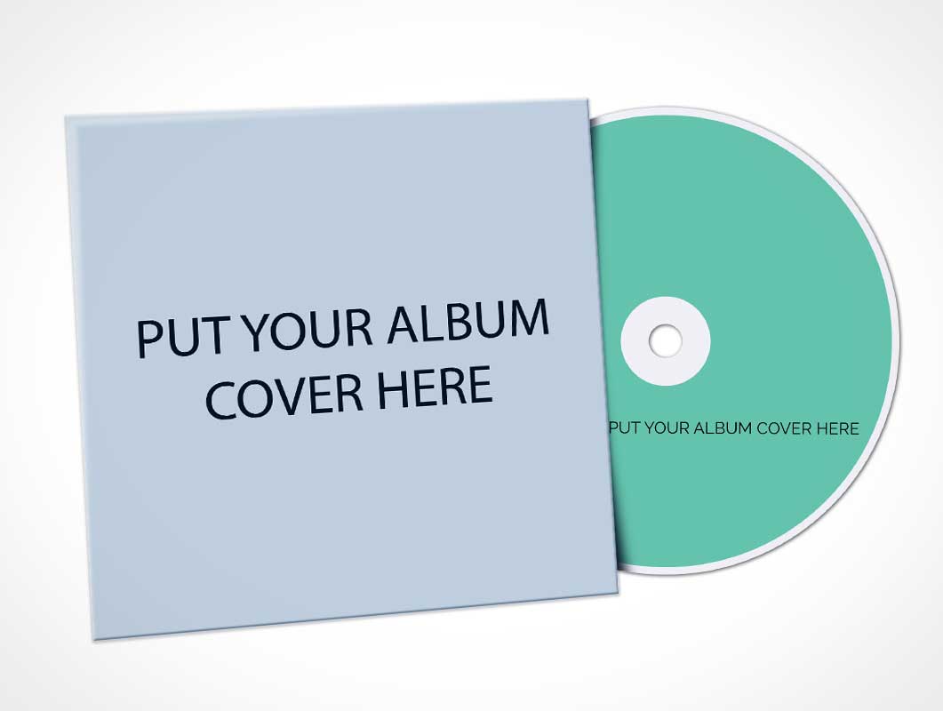 CD Album Cover Sleeve PSD Mockup